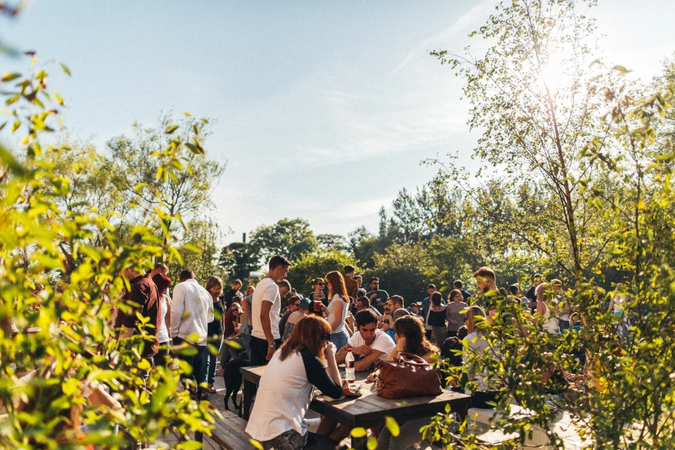 Wylam Brewery's beer garden