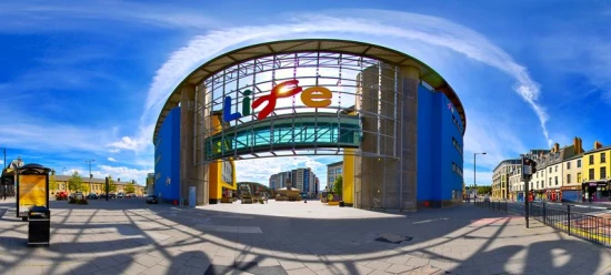 A panoramic picture of the Life Science Centre Museum in Newcastle upon Tyne