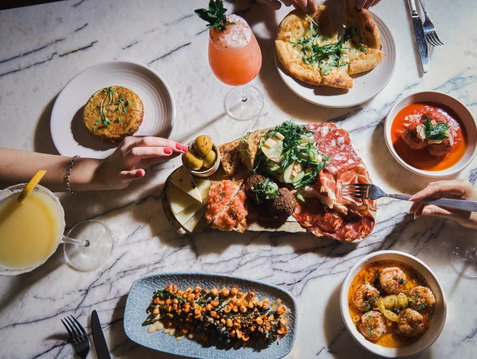 A table full of food at Fuego in Fenwick Newcastle