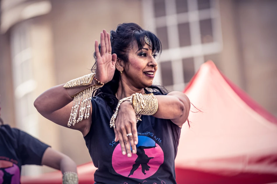 A close up of a woman dancing