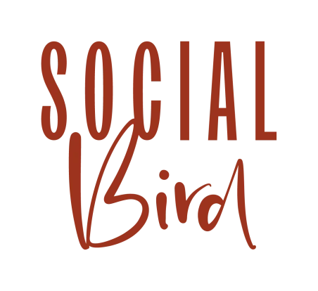 Social Bird logo featuring red text on a white background