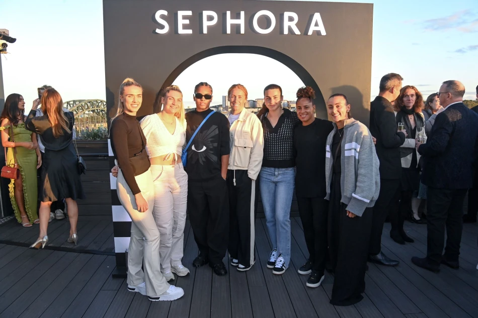 NEWCASTLE UPON TYNE, ENGLAND - SEPTEMBER 12: (L to R) Olivia Watt, Grace Donnelly, Shania Hayles, Rachel Fumess, Elysia Body, Demi Stokes and Lia Cataldo attend the Sephora UK Newcastle store opening launch party at ABOVE in The Vermont Hotel on September