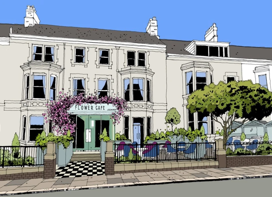 An artist's impression of The Flower Cafe, Jesmond